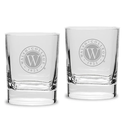 Walsh College 11.75oz. Two-Piece Luigi Bormioli Square Double Old Fashion Glasses Set