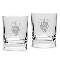 Walsh Cavaliers 11.75oz. Two-Piece Luigi Bormioli Square Double Old Fashion Glasses Set