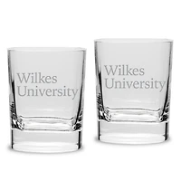 Wilkes Colonels 11.75oz. Two-Piece Luigi Bormioli Square Double Old Fashion Glasses Set