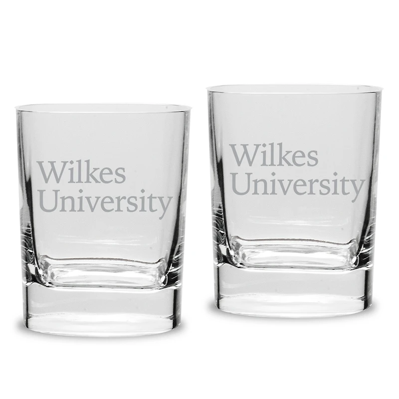 Wilkes Colonels 11.75oz. Two-Piece Luigi Bormioli Square Double Old Fashion Glasses Set