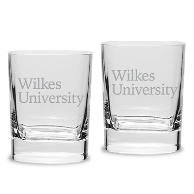 Wilkes Colonels 11.75oz. Two-Piece Luigi Bormioli Square Double Old Fashion Glasses Set