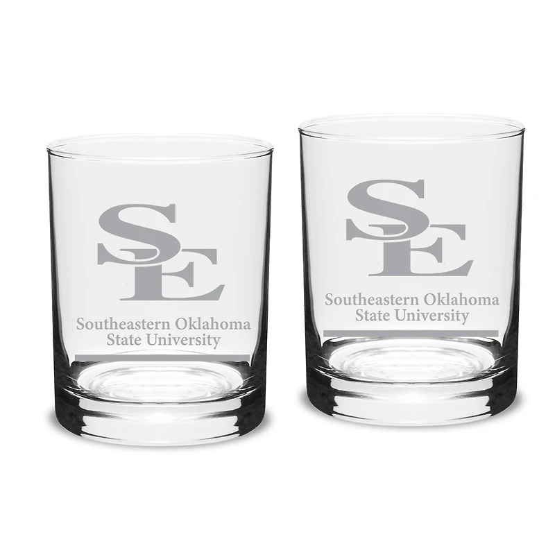 Southeastern Oklahoma State Savage Storm 14oz. Two-Piece Classic Double Old-Fashioned Glass Set