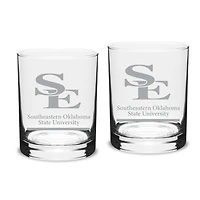 Southeastern Oklahoma State Savage Storm 14oz. Two-Piece Classic Double Old-Fashioned Glass Set