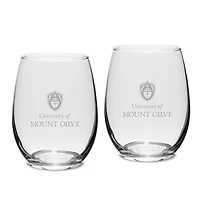 Mount Olive Trojans Two-Piece 15oz. Stemless Wine Glass Set