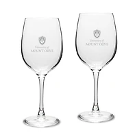 Mount Olive Trojans Two-Piece 16oz. Traditional White Wine Glass Set