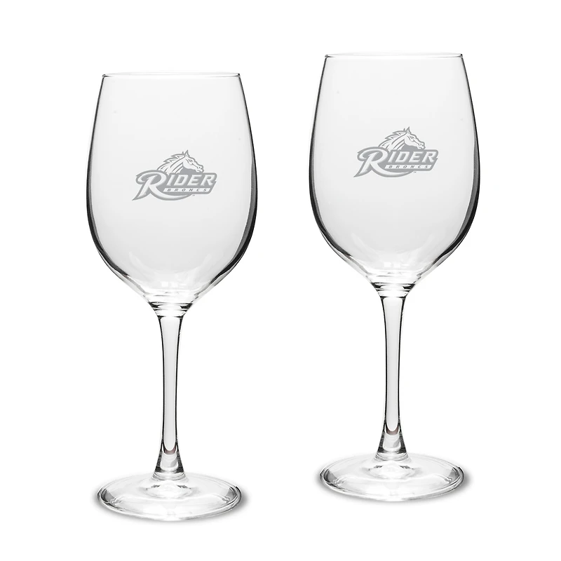 Rider Broncs Two-Piece 16oz. Traditional White Wine Glass Set