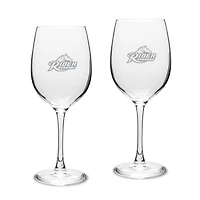 Rider Broncs Two-Piece 16oz. Traditional White Wine Glass Set