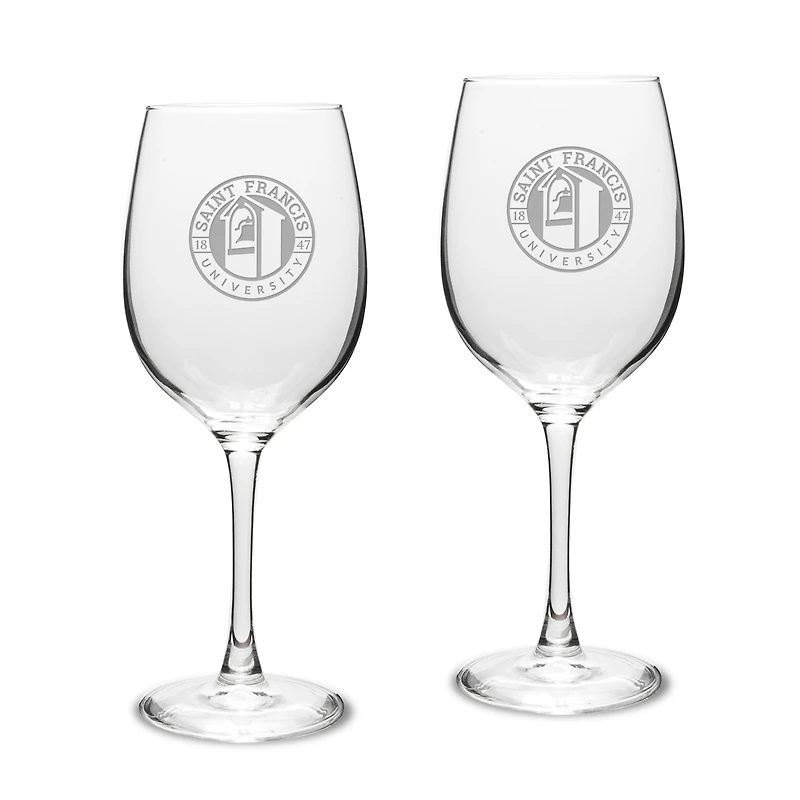 Saint Francis Red Flash Two-Piece 16oz. Traditional White Wine Glass Set
