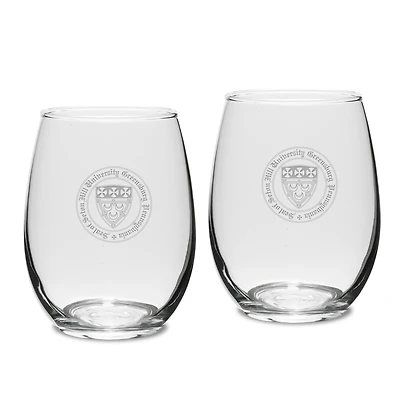 Seton Hill Griffins Two-Piece 15oz. Stemless Wine Glass Set
