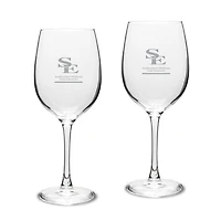 Southeastern Oklahoma State Savage Storm Two-Piece 16oz. Traditional White Wine Glass Set