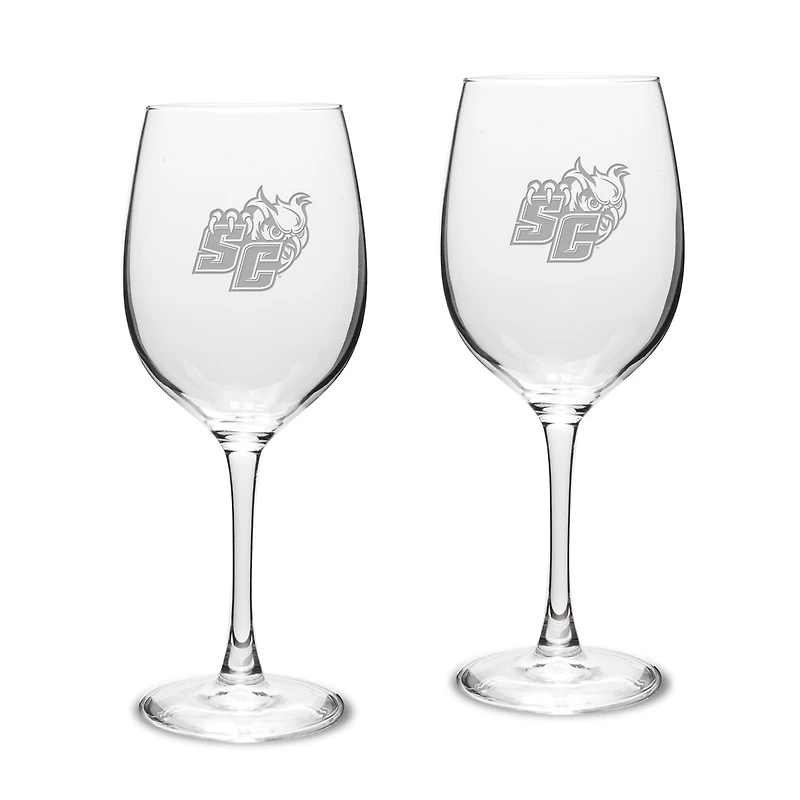 Southern Connecticut State Owls Two-Piece 16oz. Traditional White Wine Glass Set