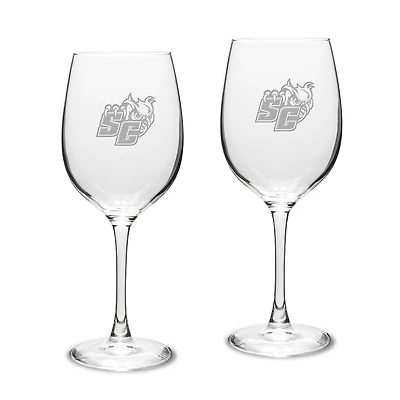 Southern Connecticut State Owls Two-Piece 16oz. Traditional White Wine Glass Set