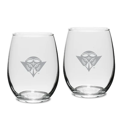 Tennessee-Martin Skyhawks Two-Piece 15oz. Stemless Wine Glass Set