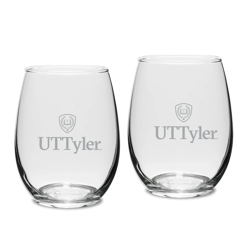 Texas Tyler Patriots Two-Piece 15oz. Stemless Wine Glass Set