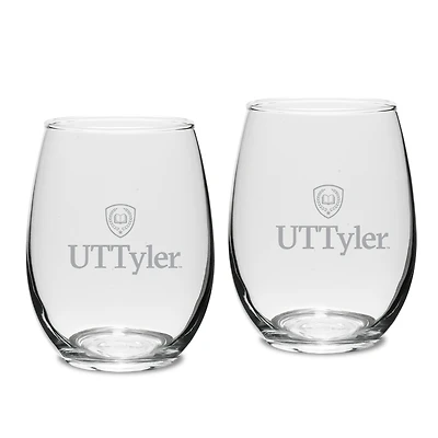 Texas Tyler Patriots Two-Piece 15oz. Stemless Wine Glass Set
