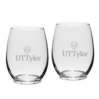Texas Tyler Patriots Two-Piece 15oz. Stemless Wine Glass Set