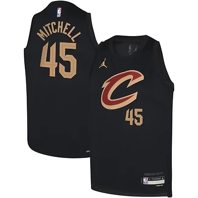 Youth Jordan Brand Donovan Mitchell Black Cleveland Cavaliers Swingman Jersey - Statement