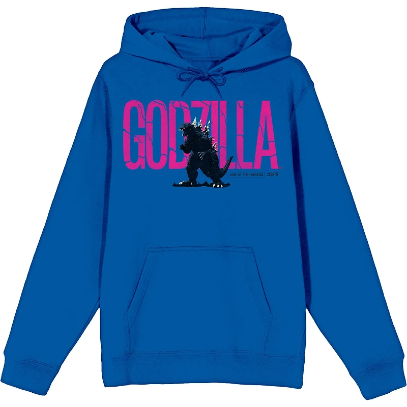 Unisex Royal Godzilla Graphic Pullover Hoodie
