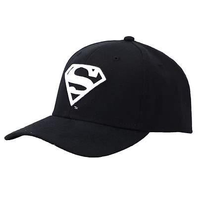Youth Black Superman Snapback Hat