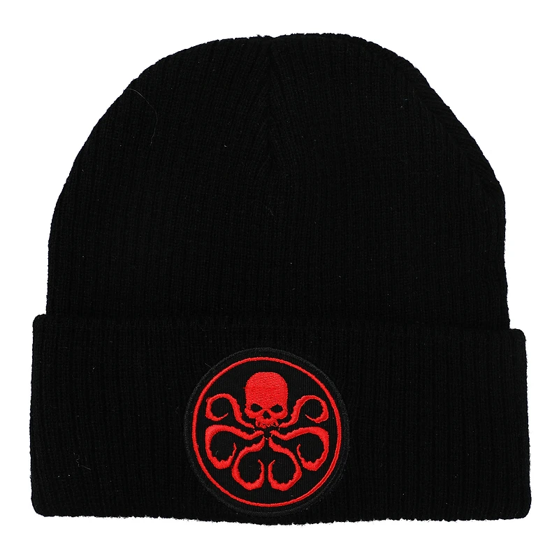 Unisex Black Marvel HYDRA Cuffed Knit Hat