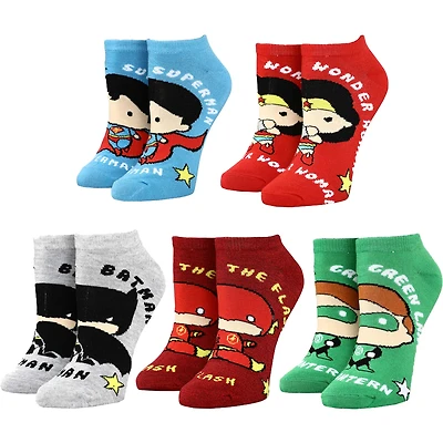 Women's Justice League Five-Pair Ankle Sock Set