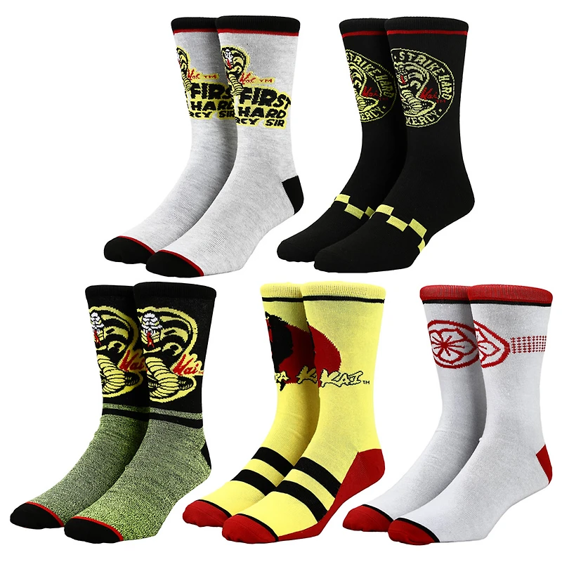 Men's Cobra Kai 5-Pack Crew Sock Set