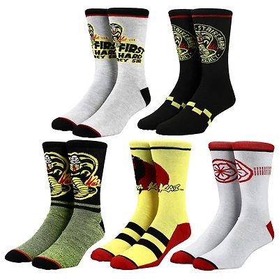 Men's Cobra Kai 5-Pack Crew Sock Set