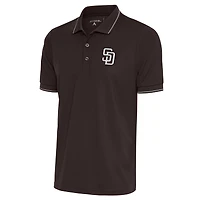 Men's Antigua Brown San Diego Padres Metallic Affluent Polo