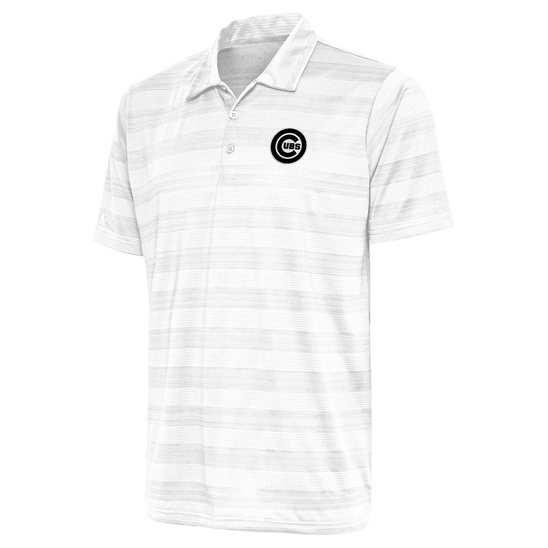 Men's Antigua White Chicago Cubs Metallic Compass Polo