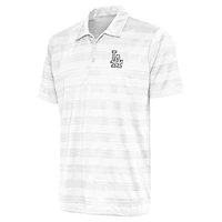 Men's Antigua White Los Angeles Dodgers Metallic Compass Polo