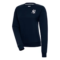 Women's Antigua  Navy New York Yankees Brushed Metallic Victory Pullover Sweatshirt
