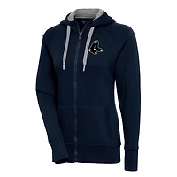 Women's Antigua  Navy Boston Red Sox Brushed Metallic Victory Full-Zip Hoodie