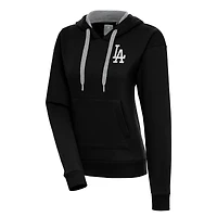 Women's Antigua Los Angeles Dodgers Brushed Metallic Victory Pullover Hoodie
