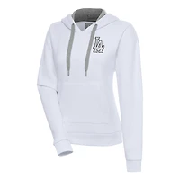 Women's Antigua Los Angeles Dodgers Brushed Metallic Victory Pullover Hoodie