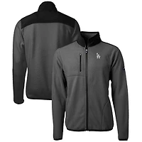 Men's Cutter & Buck  Gray Los Angeles Dodgers Cascade Eco Sherpa Full-Zip Fleece Jacket