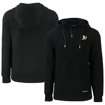 Men's Cutter & Buck Black Athletics Roam Eco Half-Zip Recycled Pullover Hoodie