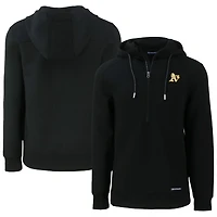 Men's Cutter & Buck Black Athletics Roam Eco Half-Zip Recycled Pullover Hoodie