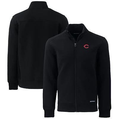 Men's Cutter & Buck  Black Cincinnati Reds Roam Eco Recycled Full-Zip Jacket