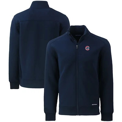 Men's Cutter & Buck  Navy Chicago Cubs Roam Eco Recycled Full-Zip Jacket
