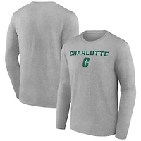 Men's Gray Charlotte 49ers Campus Long Sleeve T-Shirt