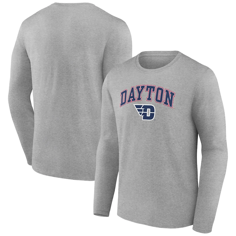 Men's Gray Dayton Flyers Campus Long Sleeve T-Shirt