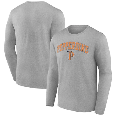 Men's Gray Pepperdine Waves Campus Long Sleeve T-Shirt