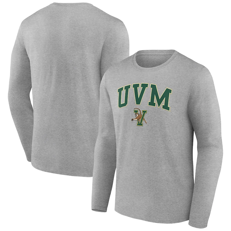 Men's Gray Vermont Catamounts Campus Long Sleeve T-Shirt