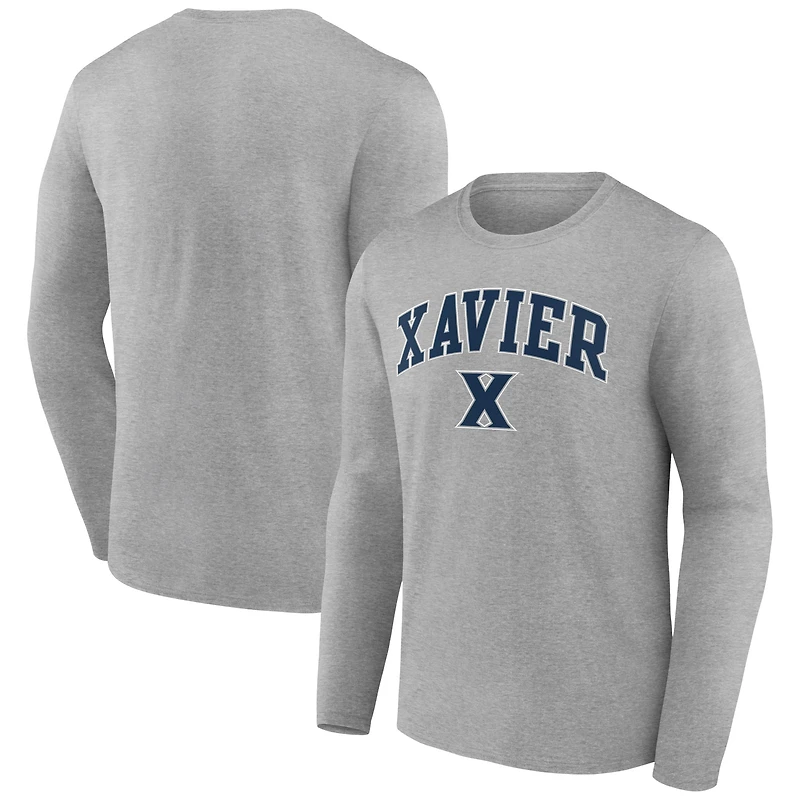 Men's Gray Xavier Musketeers Campus Long Sleeve T-Shirt