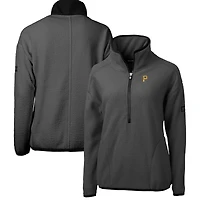 Women's Cutter & Buck  Gray Pittsburgh Pirates Roam Cascade Eco Sherpa Fleece Half-Zip Pullover Jacket