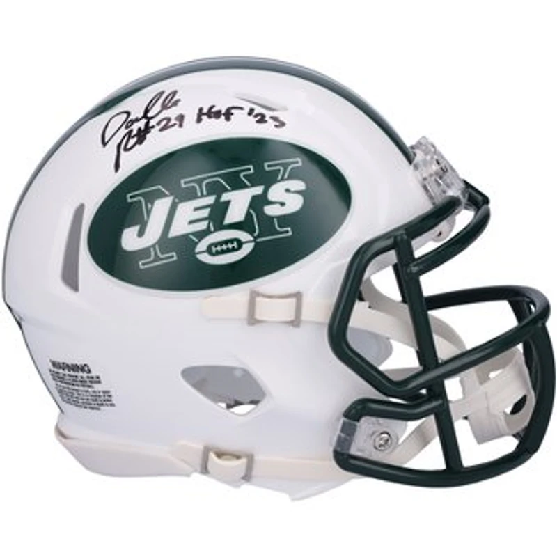 Darrelle Revis New York Jets Autographed Riddell 1998-2018 Throwback Speed Mini Helmet with "HOF 23" Inscription