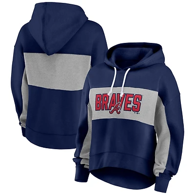 Women's Profile Navy Atlanta Braves Plus Size Pullover Hoodie