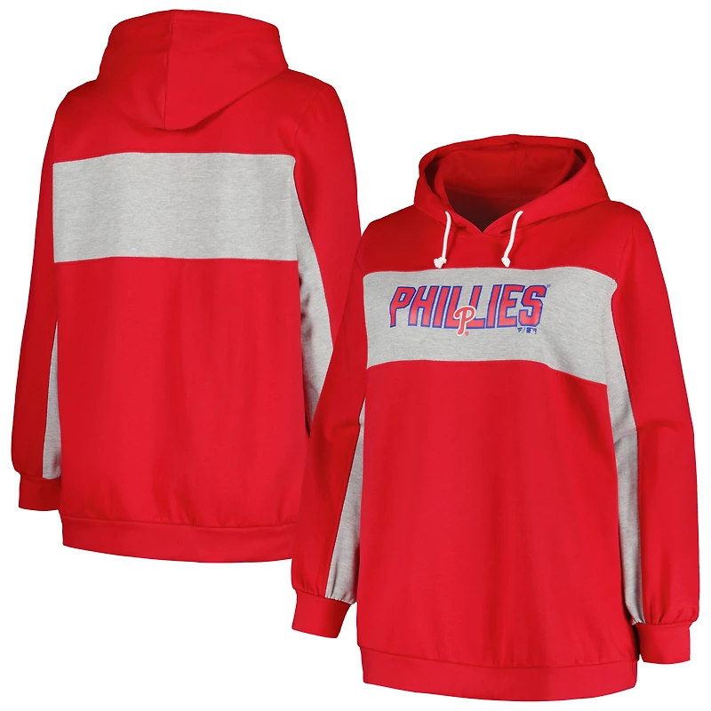 Women's Profile Red Philadelphia Phillies Plus Size Pullover Hoodie