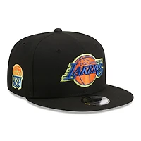 Men's New Era Black Los Angeles Lakers Neon Pop 9FIFTY Snapback Hat