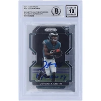 DeVonta Smith Philadelphia Eagles Autographed 2021 Panini Prizm #335 Beckett Fanatics Witnessed Authenticated 10 Rookie Card with "Fly Eagles Fly" Inscription